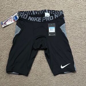 NWT Nike Pro Hyperstrong Men's Baseball Compression Shorts Black Gray Size M